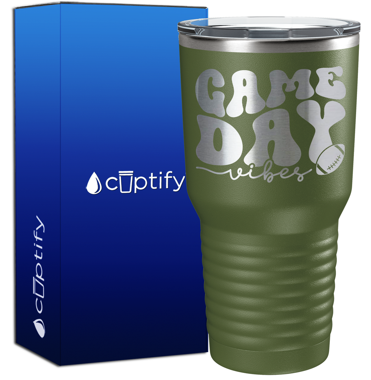 Game Day Vibes Football 30oz Football Tumbler