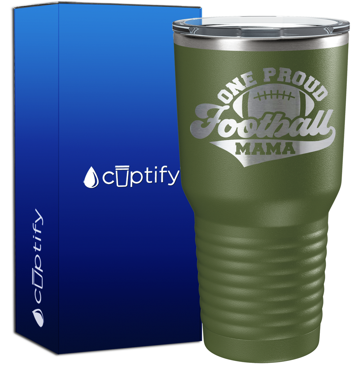 One Proud Football Mama 30oz Football Tumbler