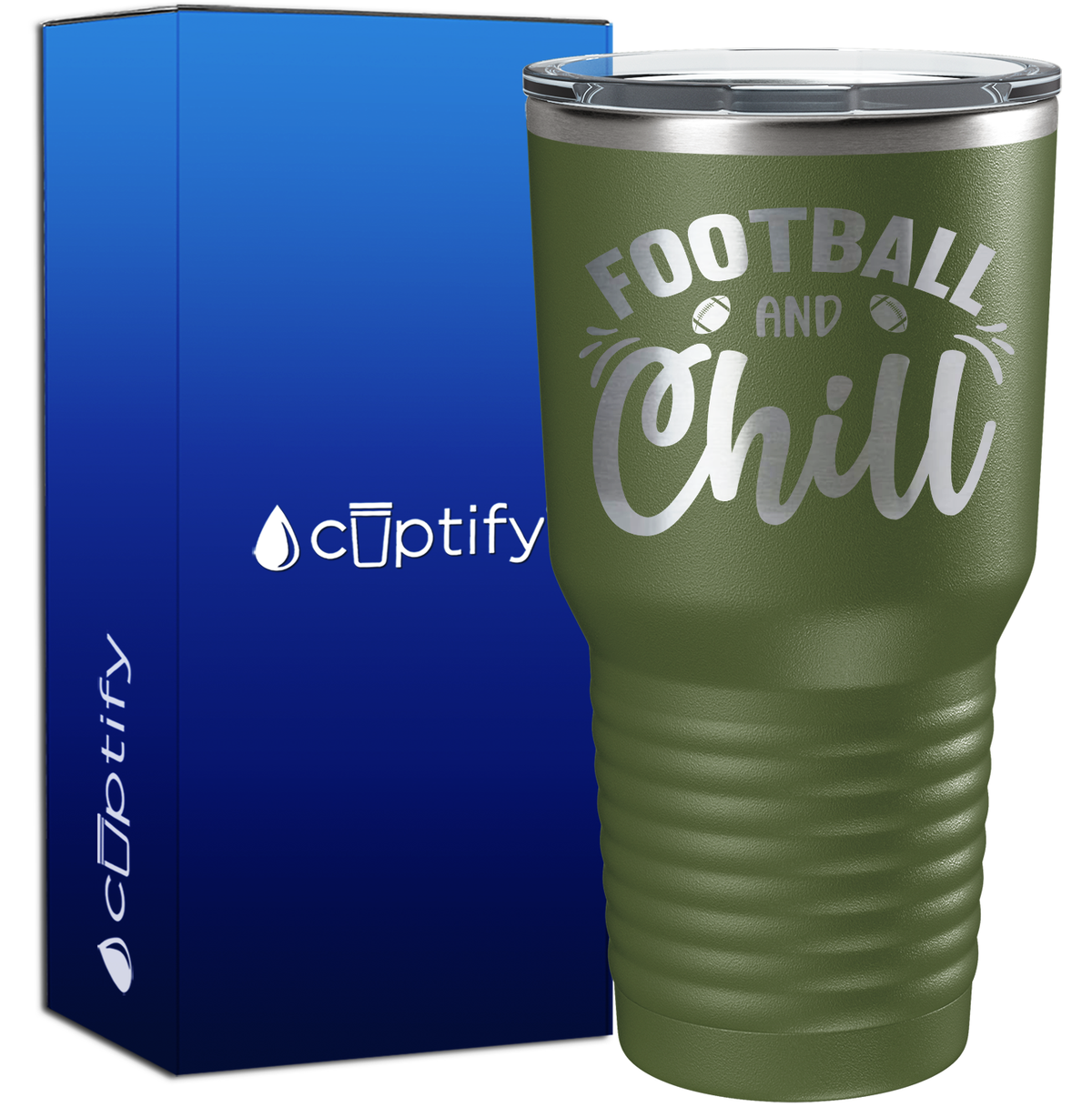 Football and Chill 30oz Football Tumbler