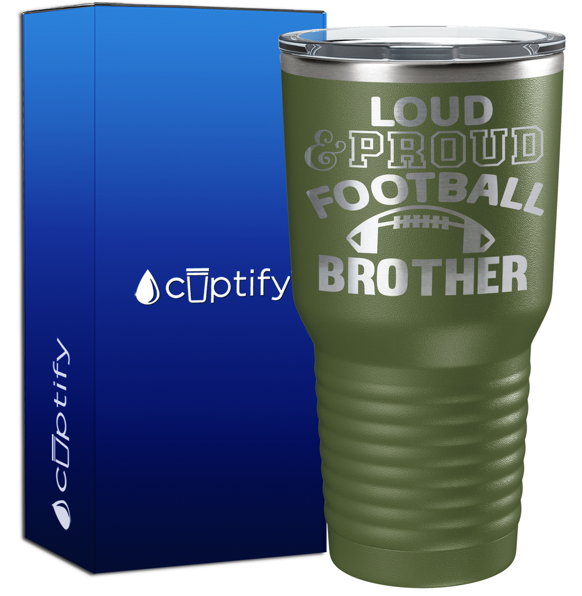 Loud and Proud Football Brother 30oz Football Tumbler