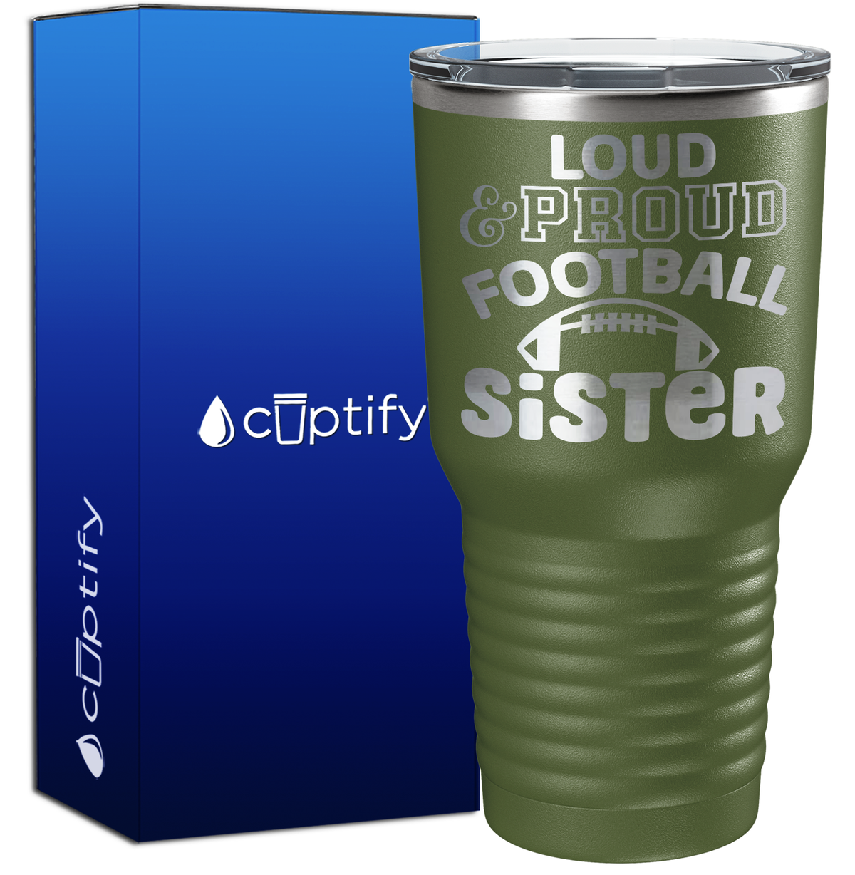 Loud and Proud Football Sister 30oz Football Tumbler
