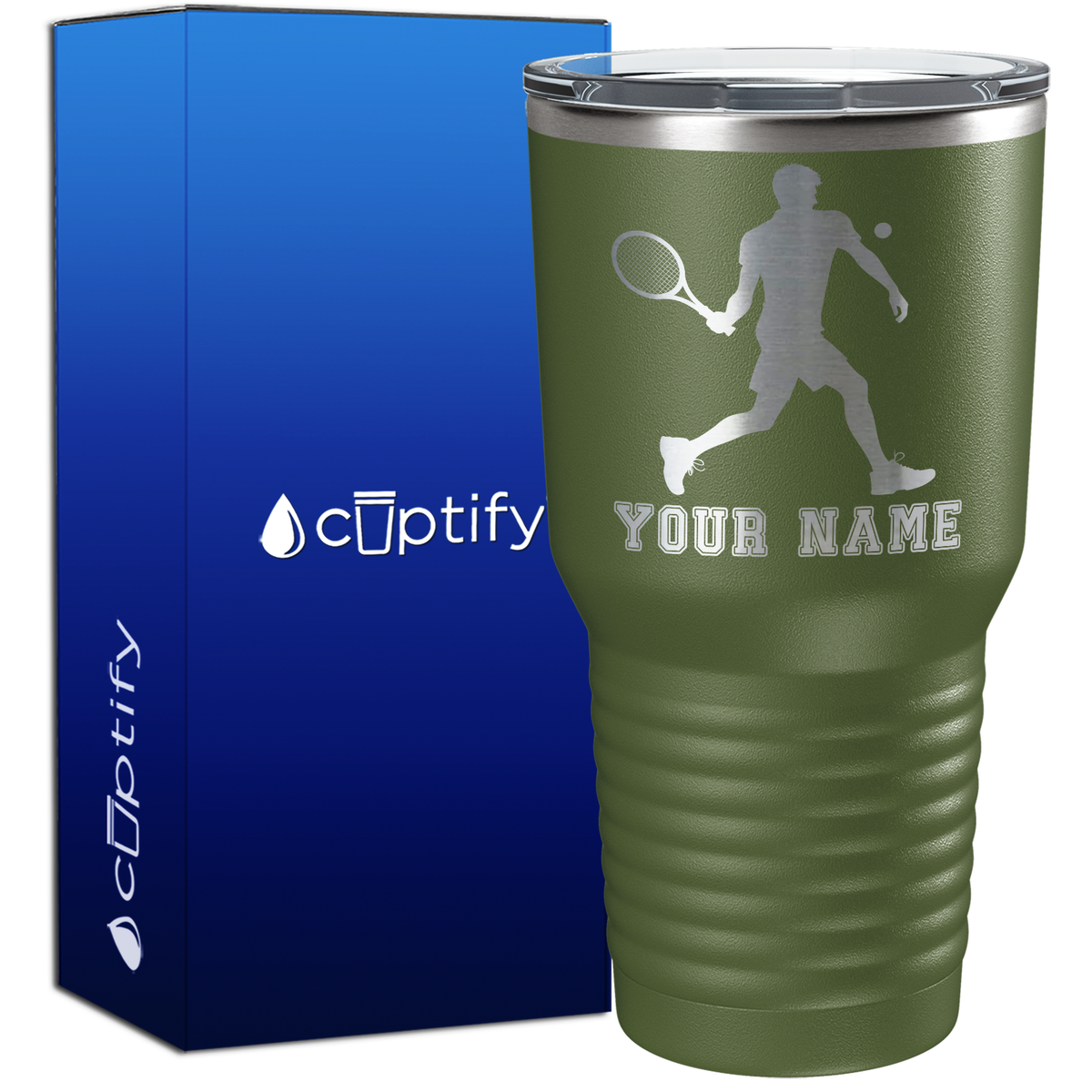 Personalized Tennis Player Silhouette 30oz Tennis Tumbler