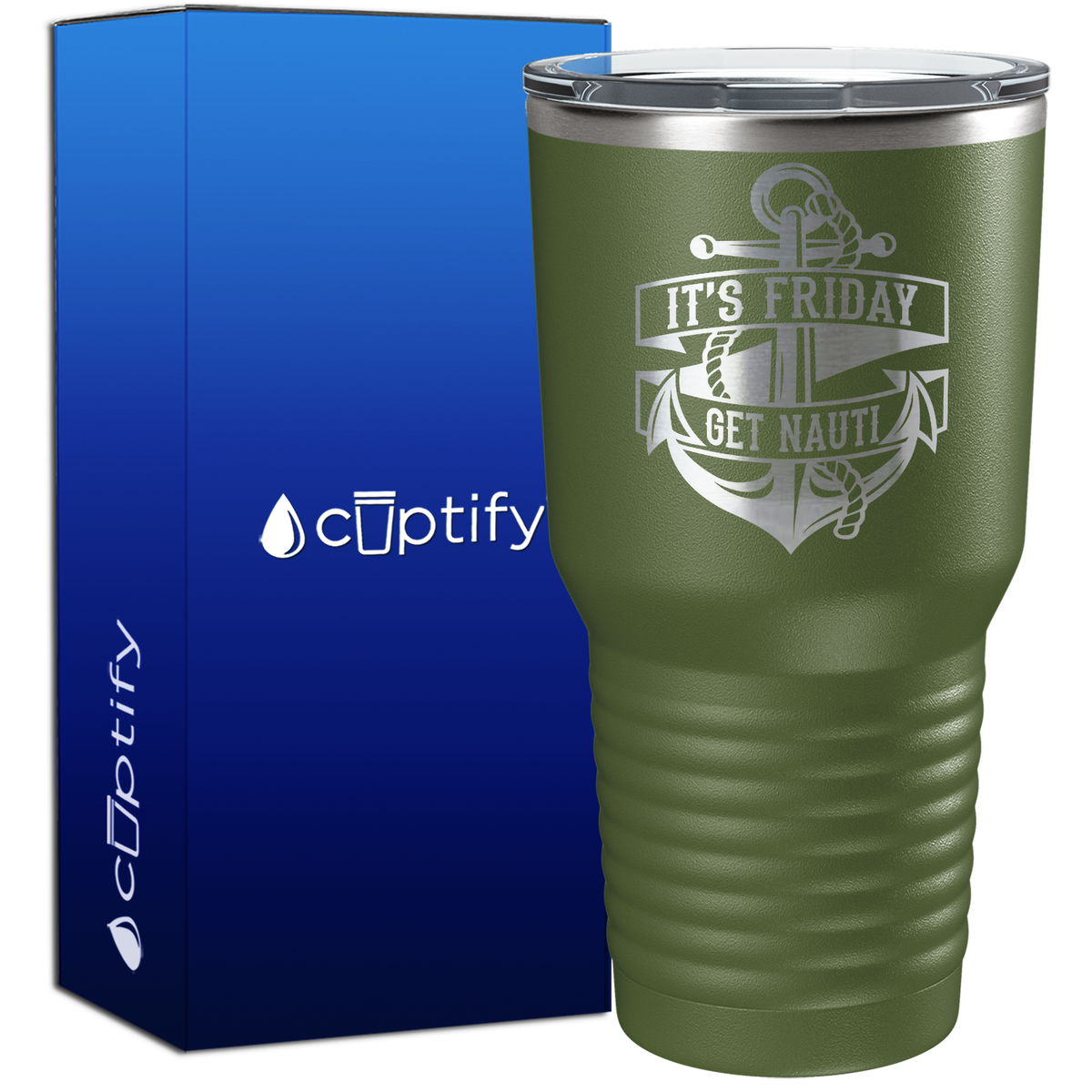 It's Friday Get Nauti 30oz Anchor Tumbler