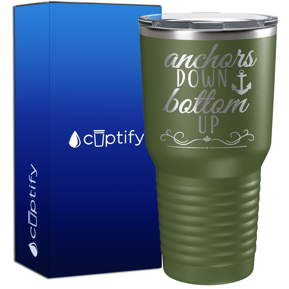 Anchors Down Bottoms Up 30oz Anchor Tumbler