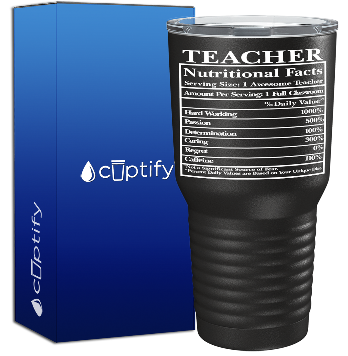 Teacher Nutritional Facts 30oz Teacher Tumbler
