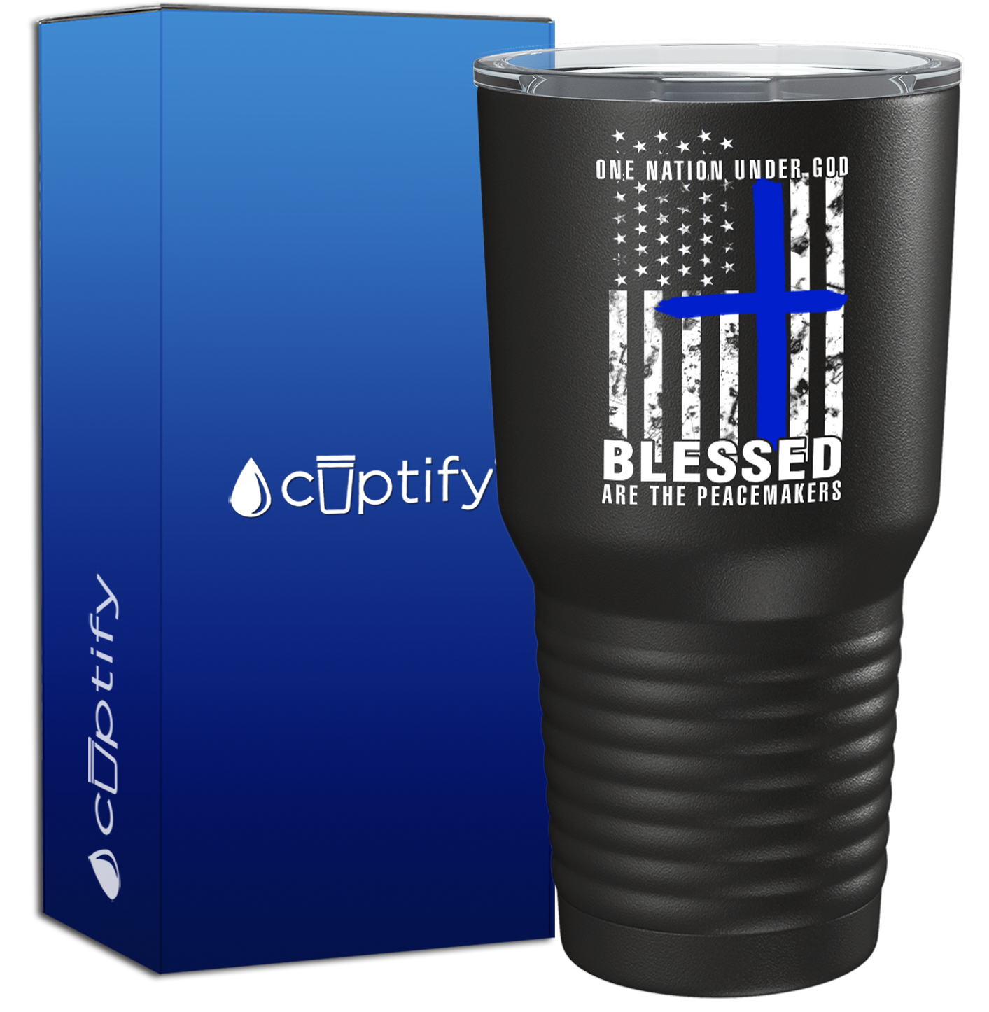Blessed are the PeaceMakers on Black 30oz Police Tumbler