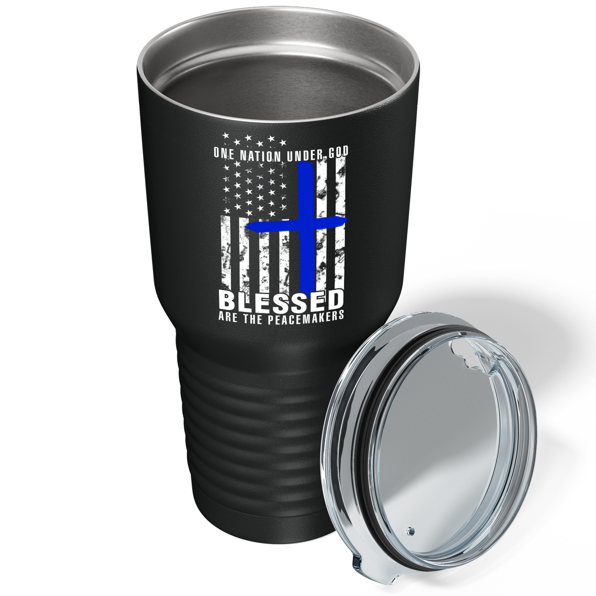 Blessed are the PeaceMakers on Black 30oz Police Tumbler