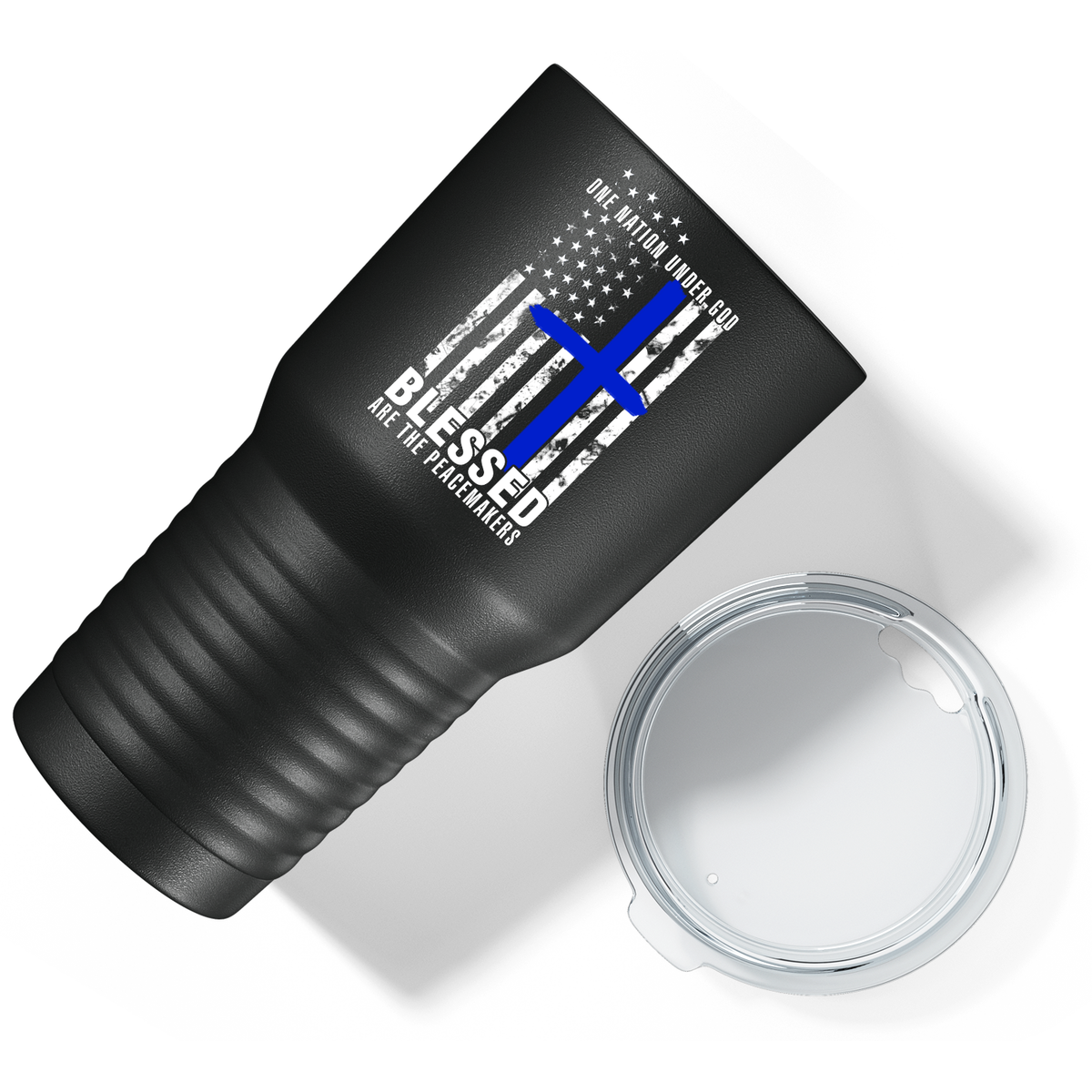 Blessed are the PeaceMakers on Black 30oz Police Tumbler
