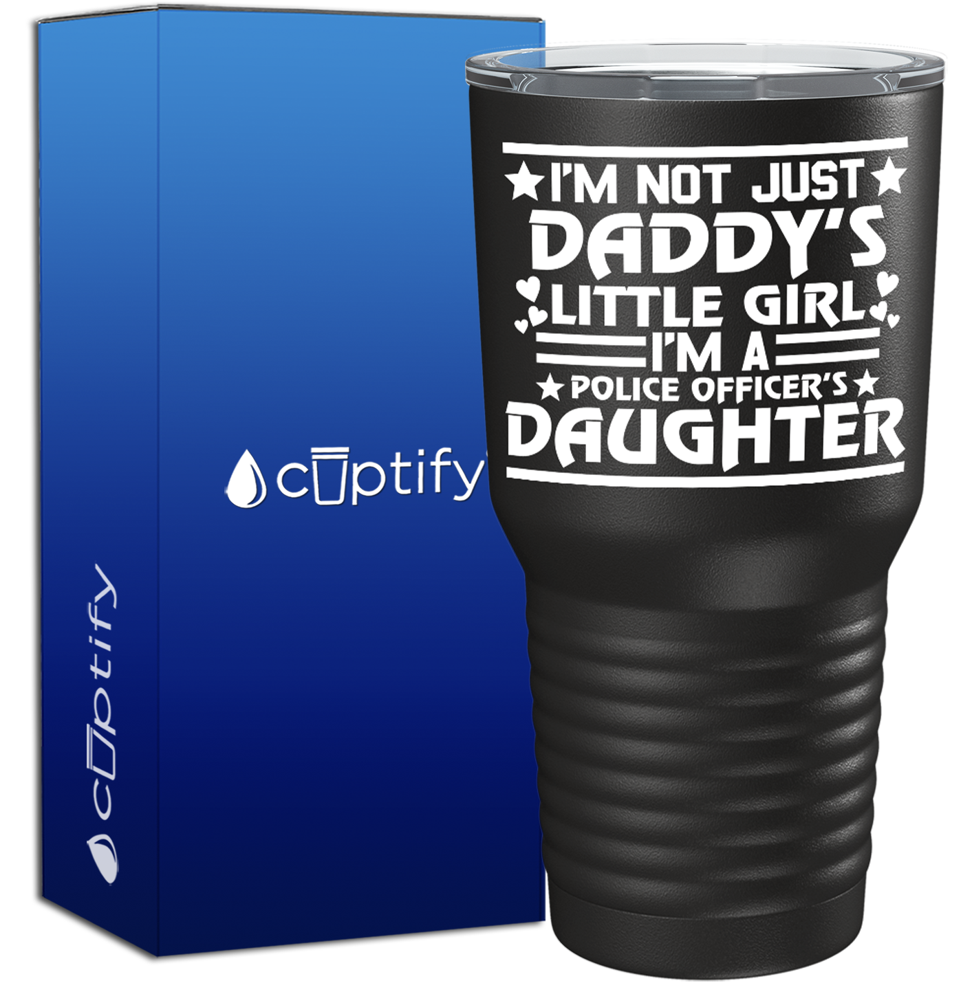 I'm Not just Daddy's Little Girl on Black 30oz Police Tumbler
