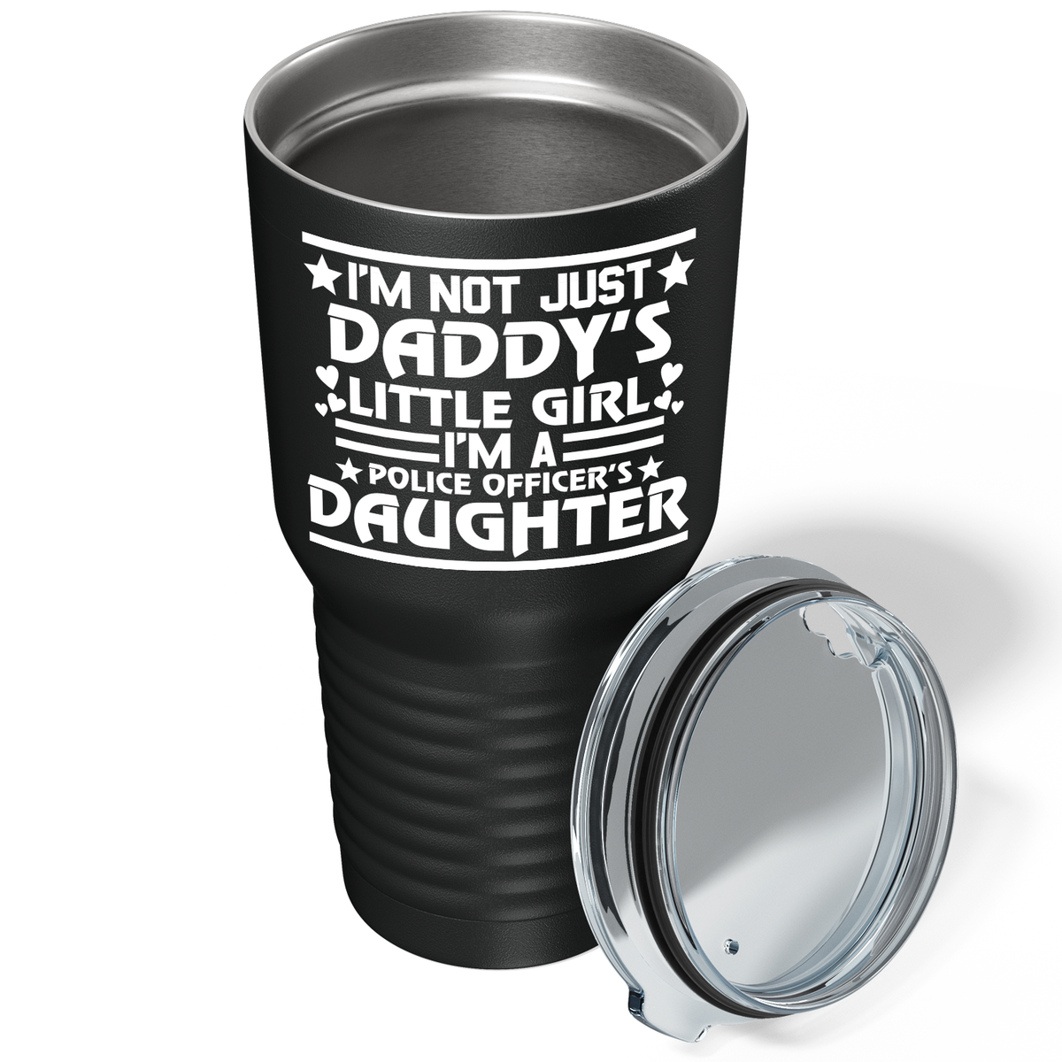 I'm Not just Daddy's Little Girl on Black 30oz Police Tumbler