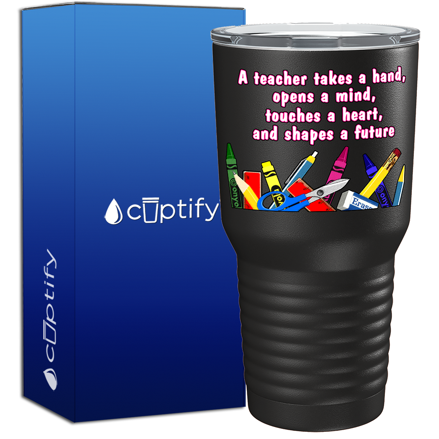 A Teacher Takes a Hand 30oz Teacher Tumbler