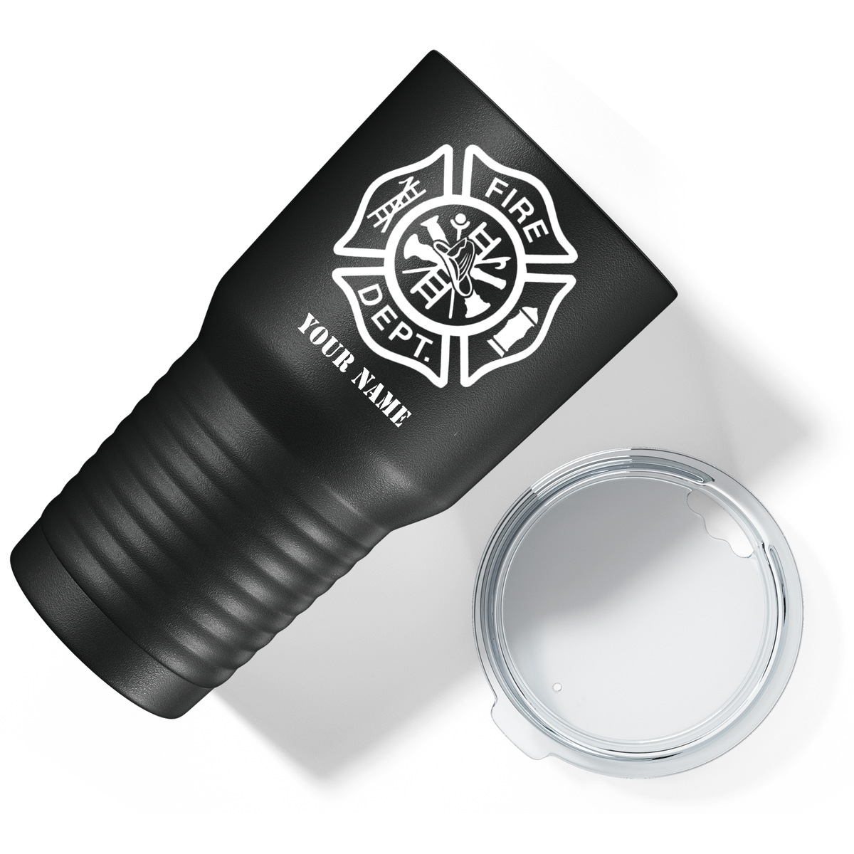 Personalized Fire Dept on Black 30oz Firefighter Tumbler