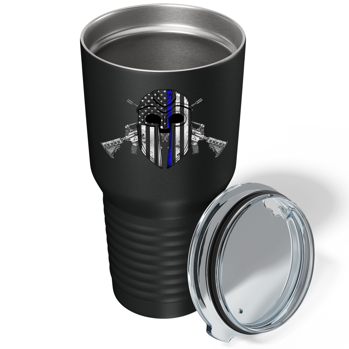 Thin Blue Peacemaker on Black 30oz Police Tumbler