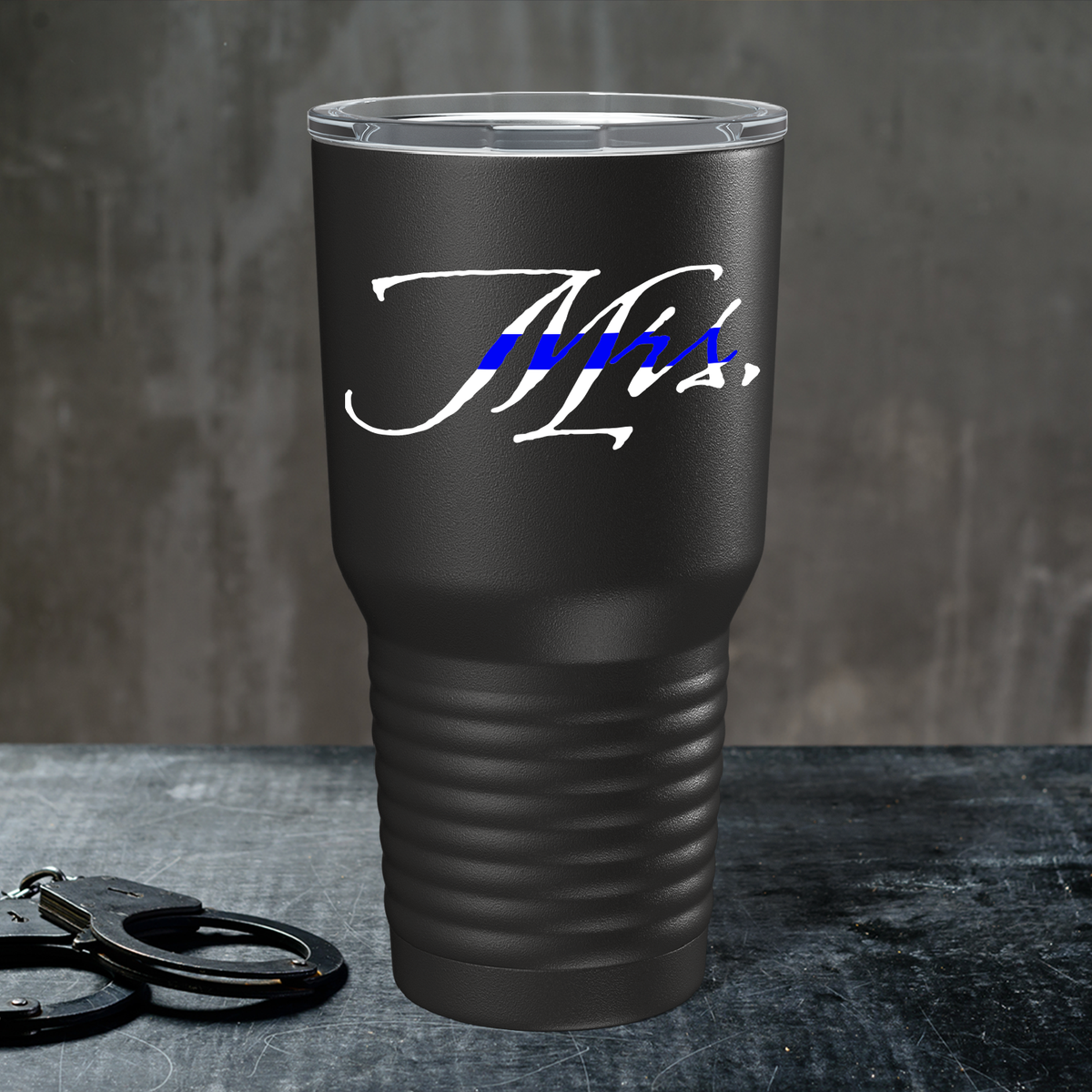 Police Mrs on Black 30oz Police Tumbler