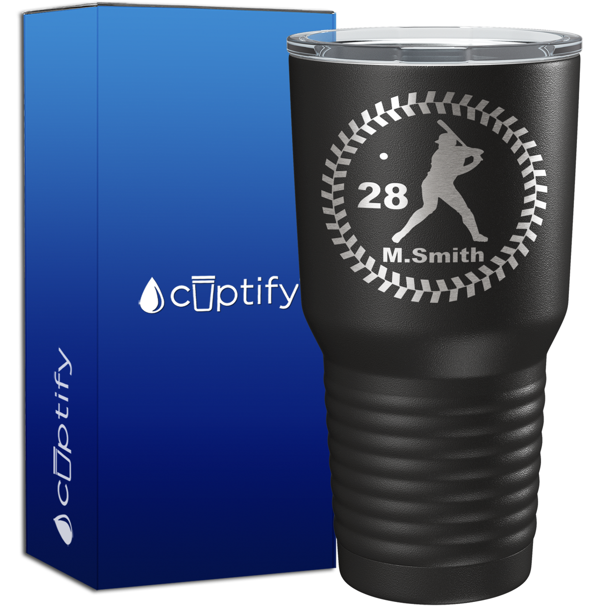 Personalized Baseball Player 30oz Baseball Tumbler