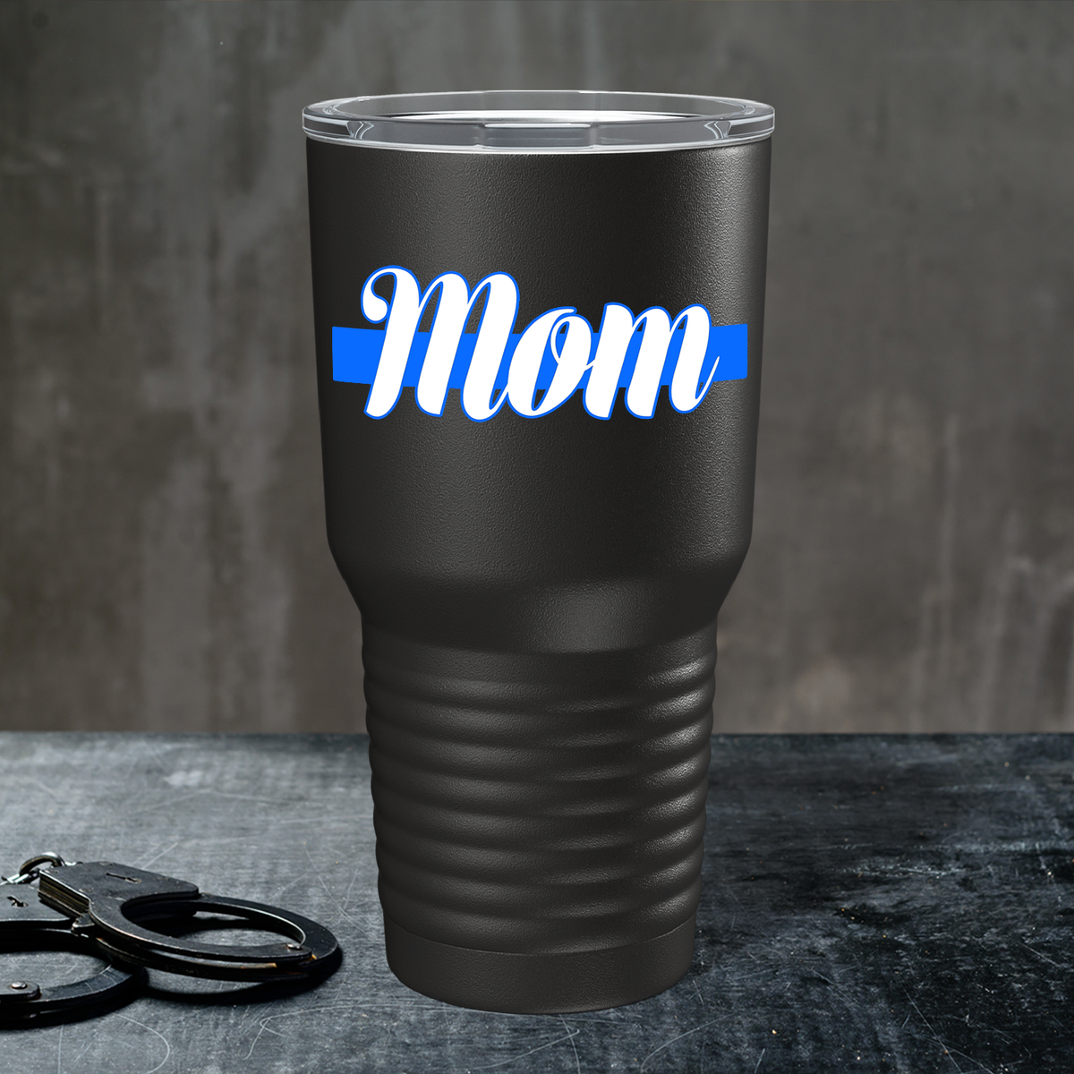 Police Mom on Black 30oz Police Tumbler
