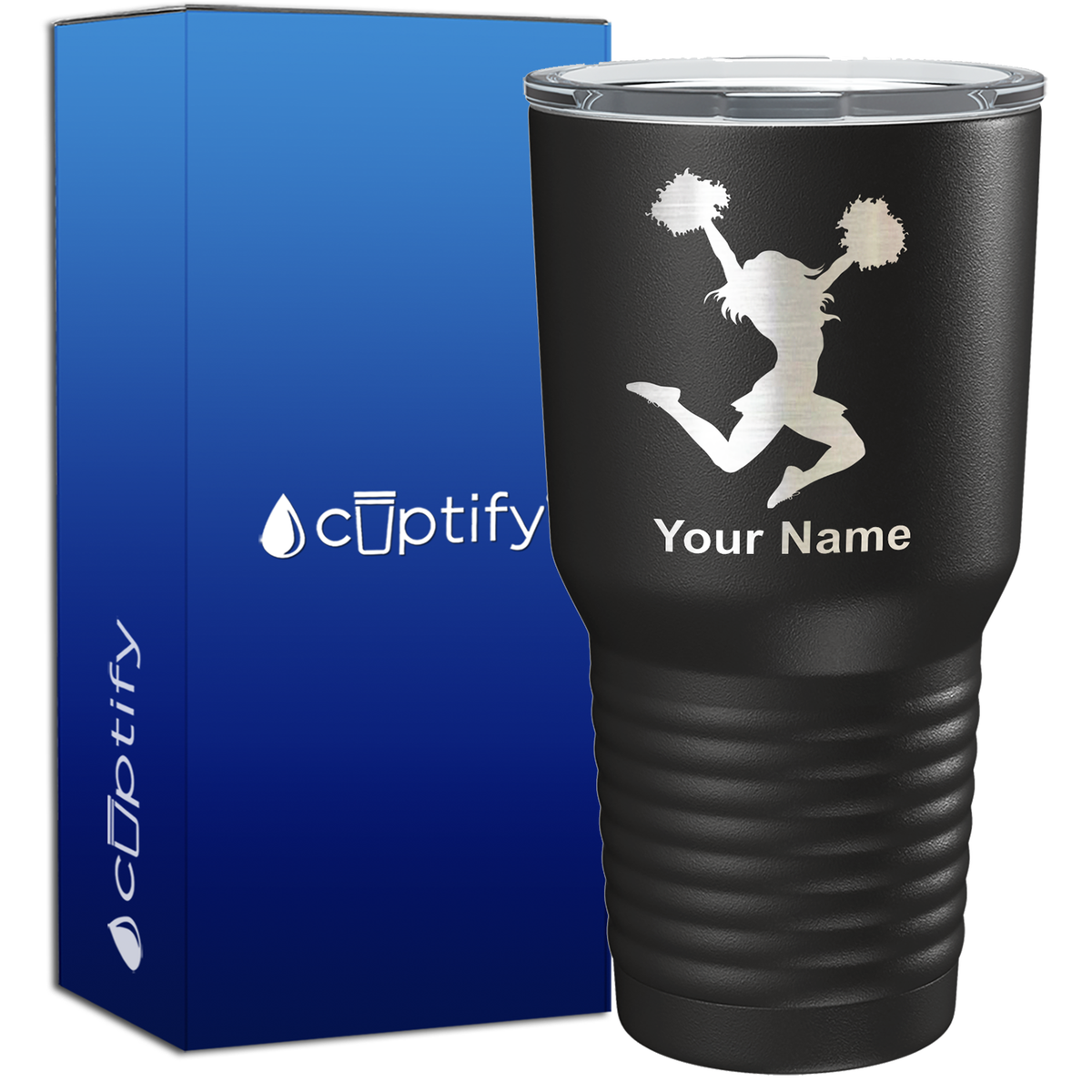 Personalized Cheerleader Silhouette 30oz Cheer Tumbler