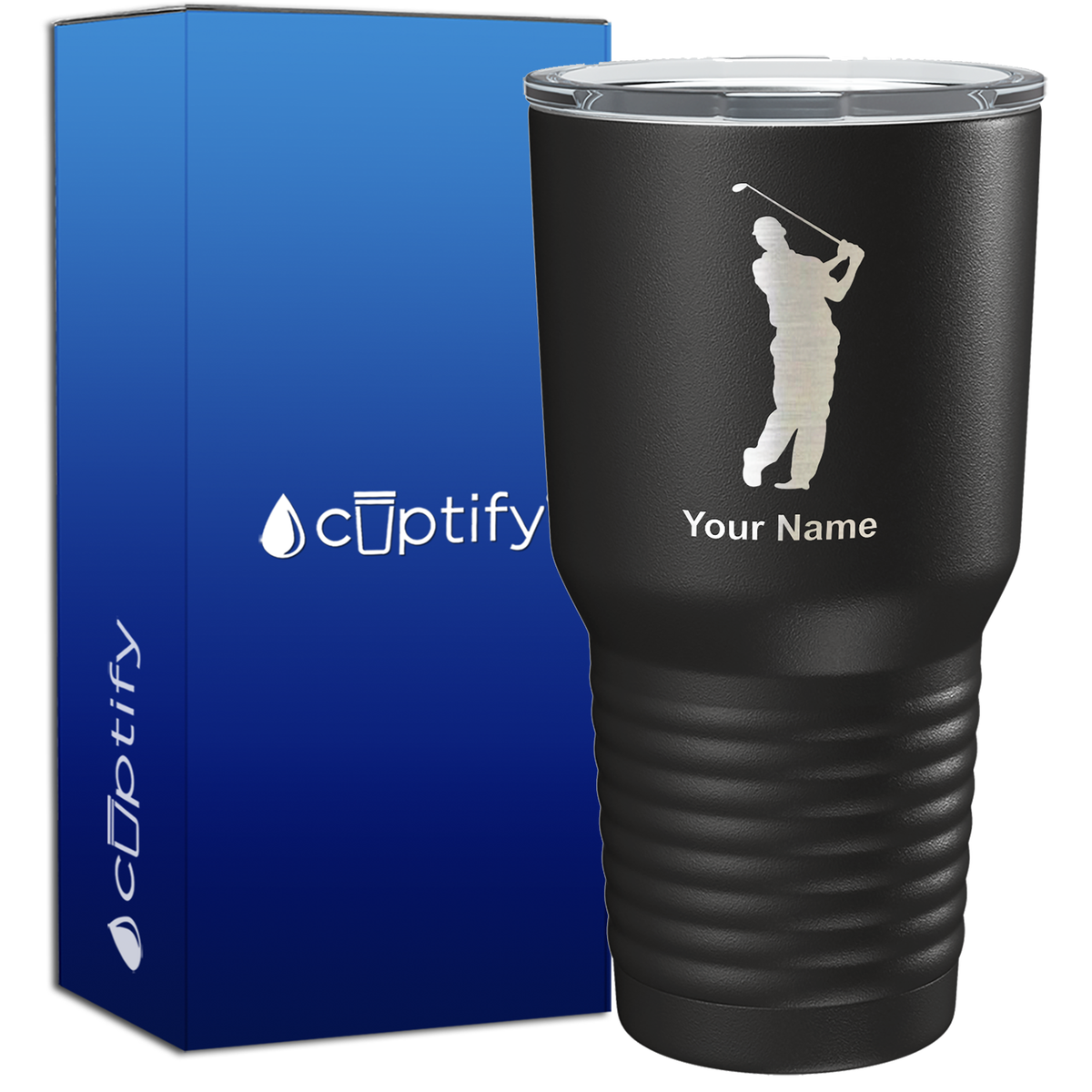 Personalized Golf Player Silhouette 30oz Golf Tumbler