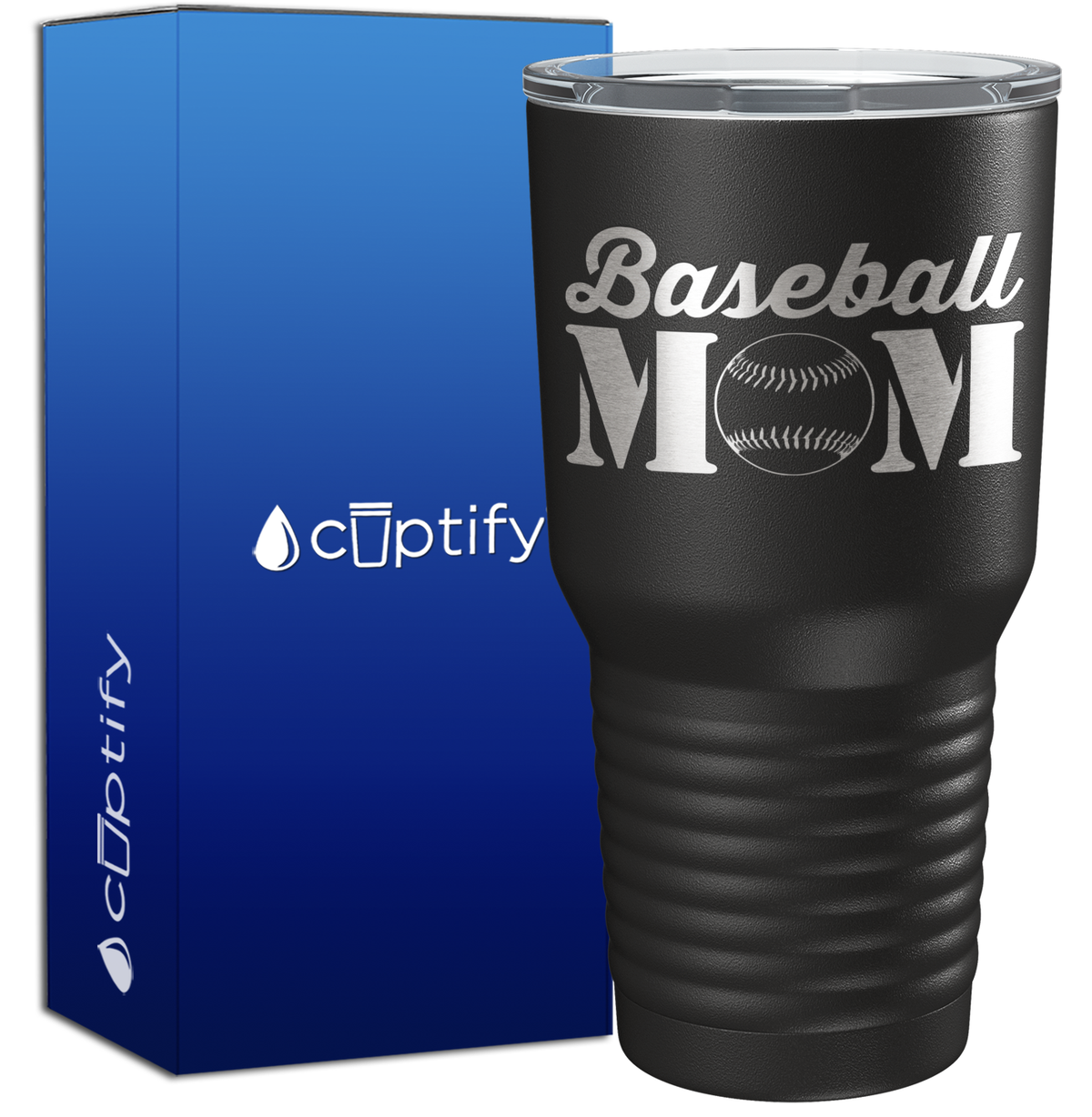 Baseball Mom with Ball 30oz Baseball Tumbler