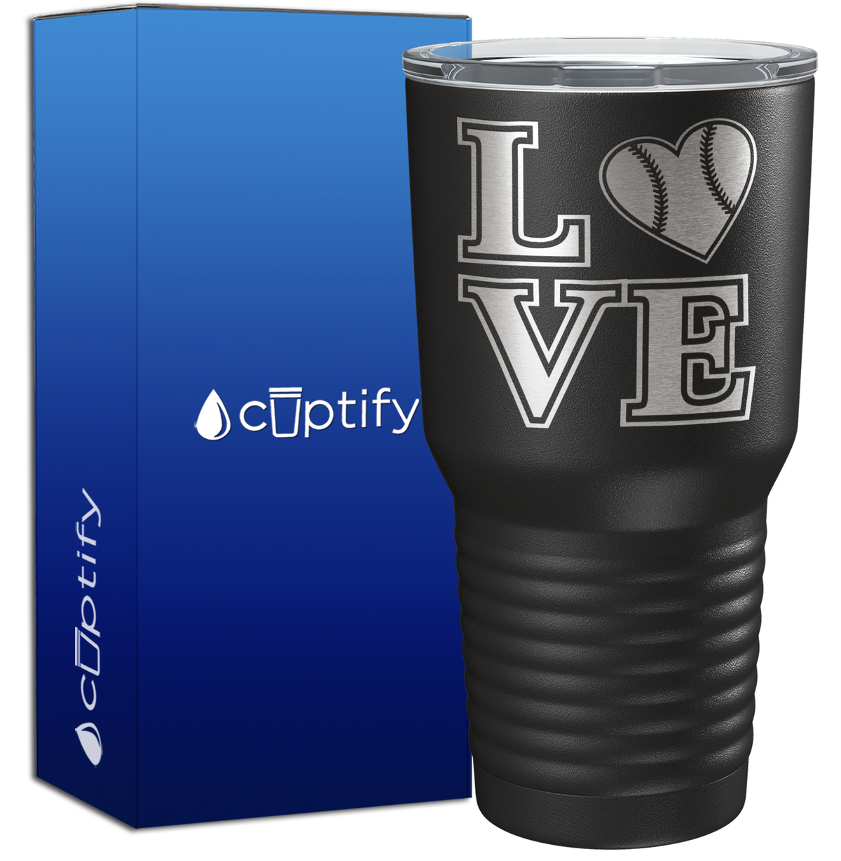 BaseBall Heart Love 30oz Baseball Tumbler