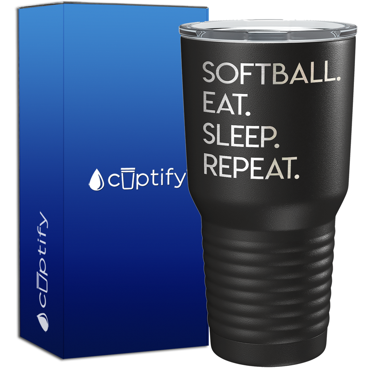 Eat Sleep Softball Repeat 30oz Softball Tumbler