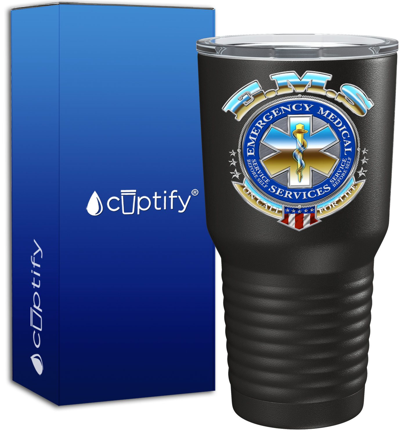Emergency Medical Services on 30oz Black Paramedic Tumbler