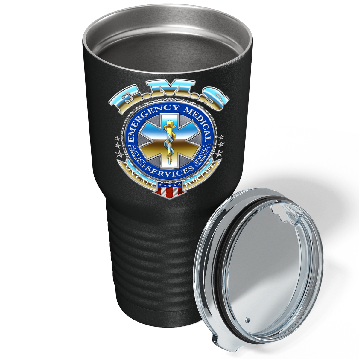 Emergency Medical Services on 30oz Black Paramedic Tumbler