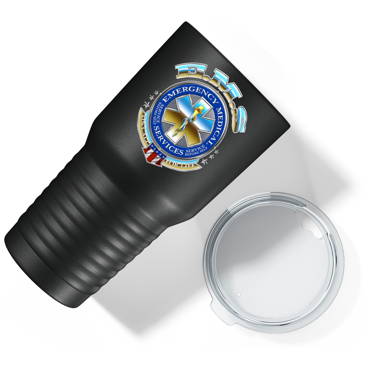 Emergency Medical Services on 30oz Black Paramedic Tumbler