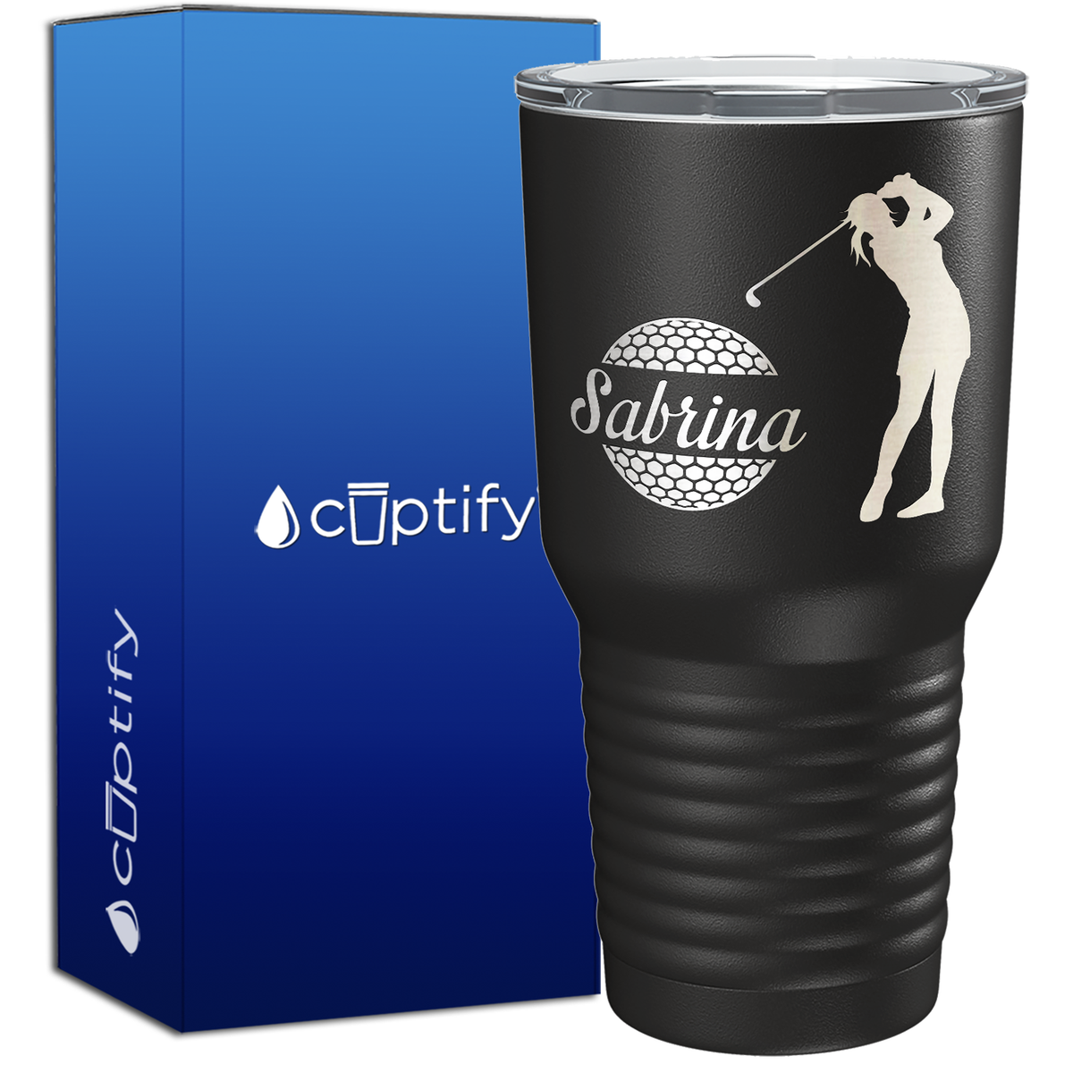 Personalized Female Golfer 30oz Golf Tumbler