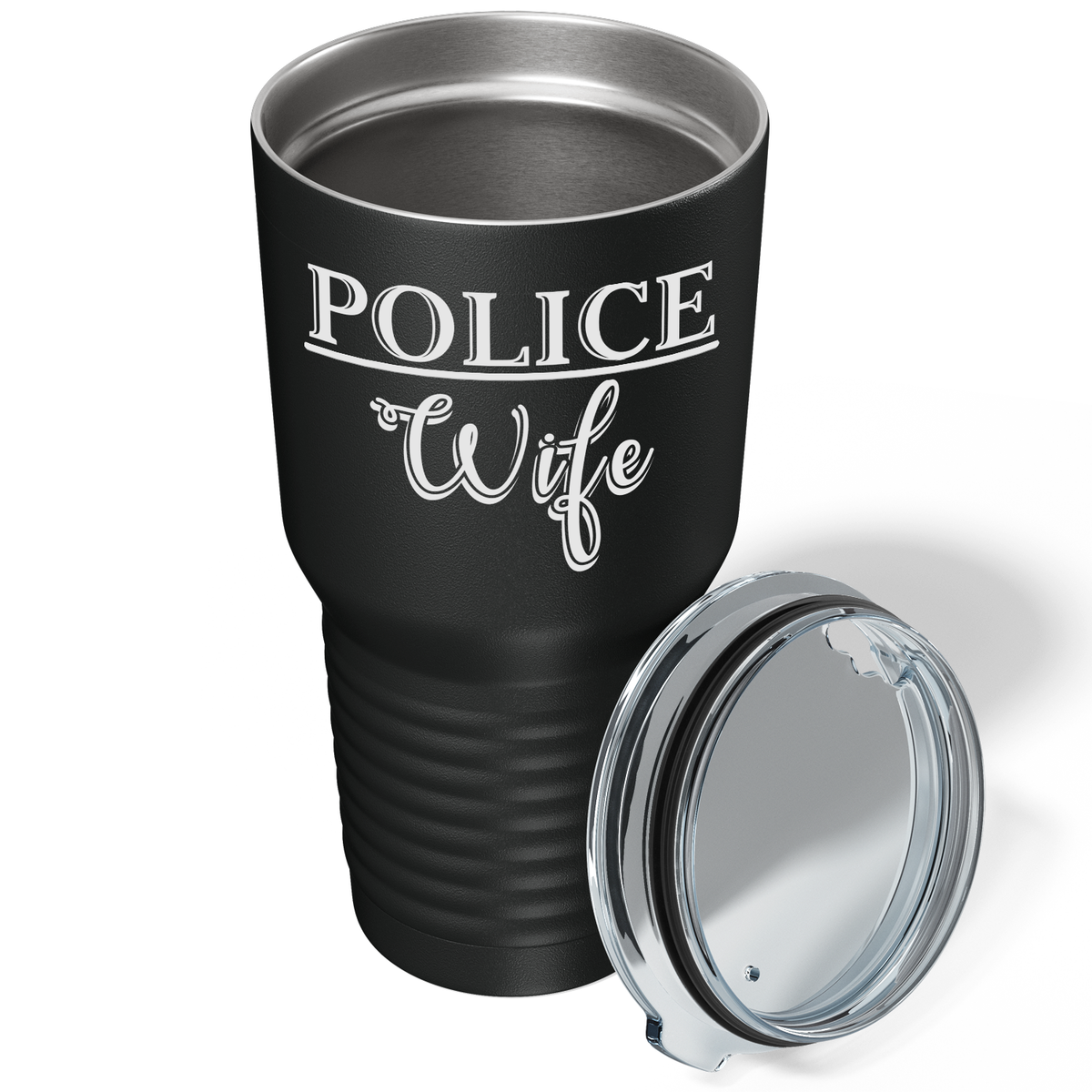 Police Wife on Black 30oz Police Tumbler