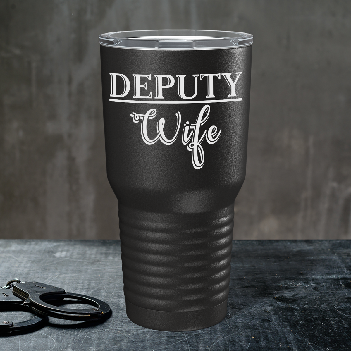 Deputy Wife on Black 30oz Police Tumbler