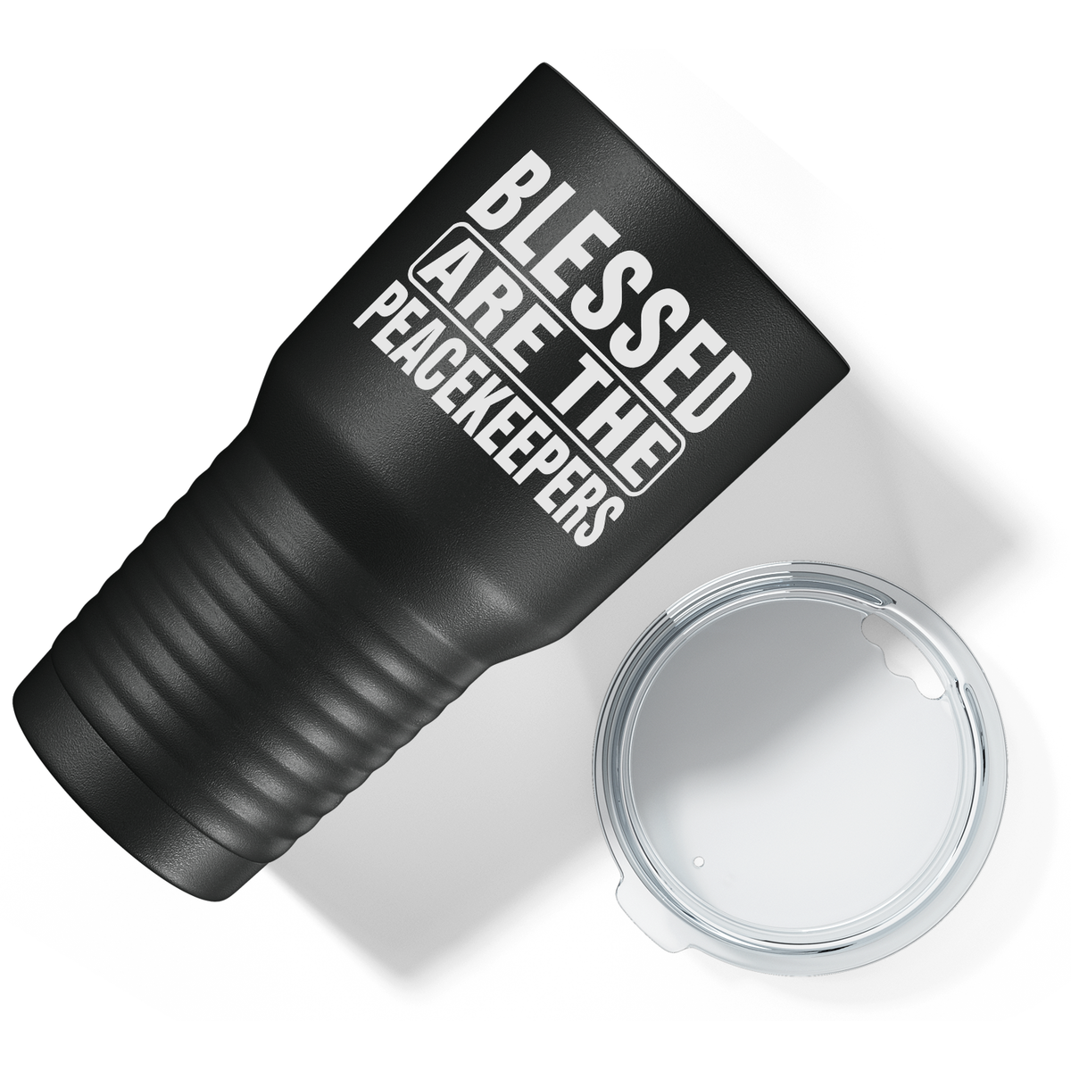 Blessed are the Peacekeepers on Black 30oz Police Tumbler