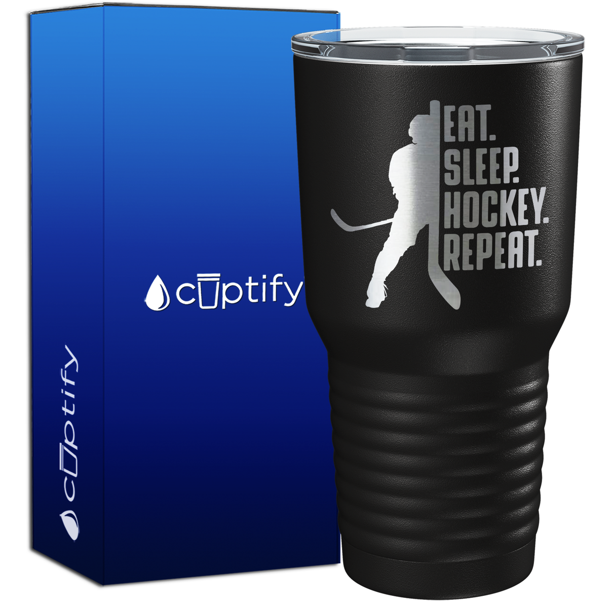 Eat. Sleep. Hockey. Repeat. 30oz Hockey Tumbler