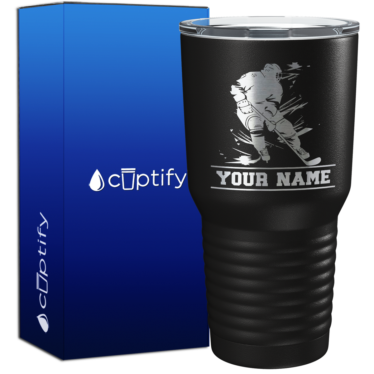 Personalized Skating Hockey Player 30oz Hockey Tumbler