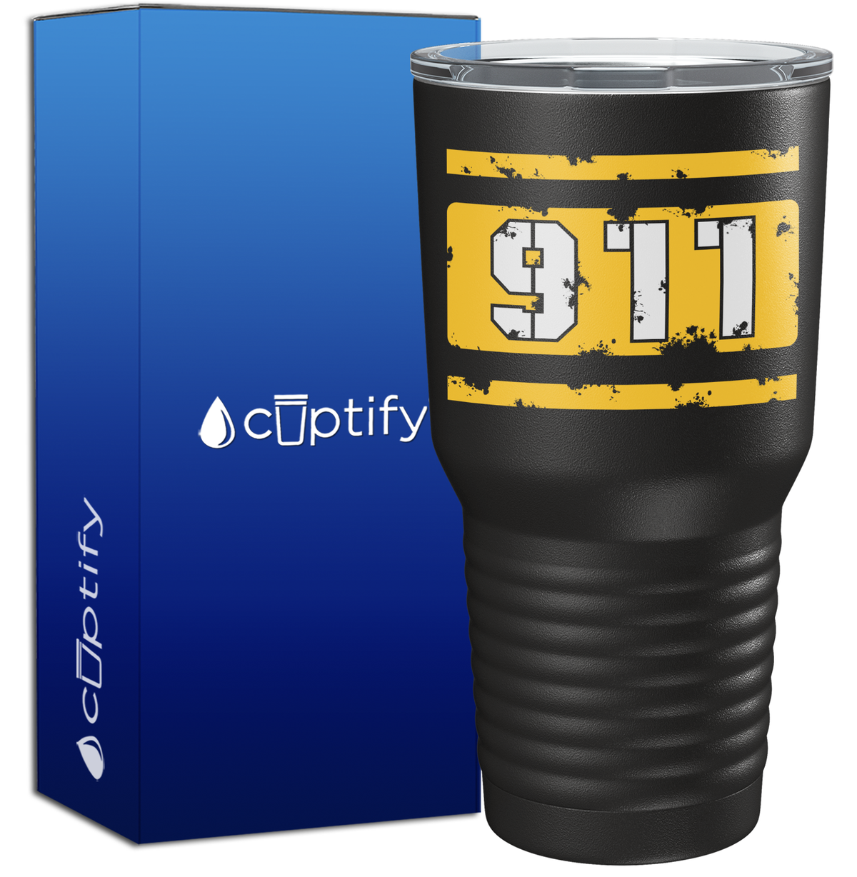 Distressed 911 Dispatch Operator on Black 30oz Dispatcher Tumbler