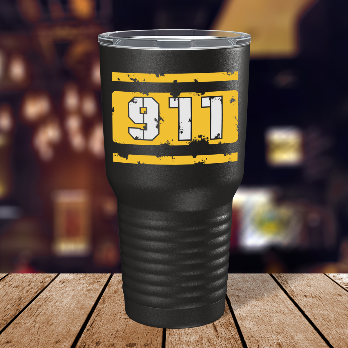 Distressed 911 Dispatch Operator on Black 30oz Dispatcher Tumbler