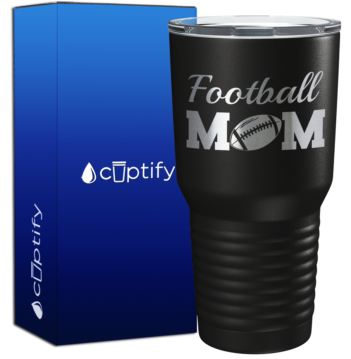 Football Mom with Ball 30oz Football Tumbler