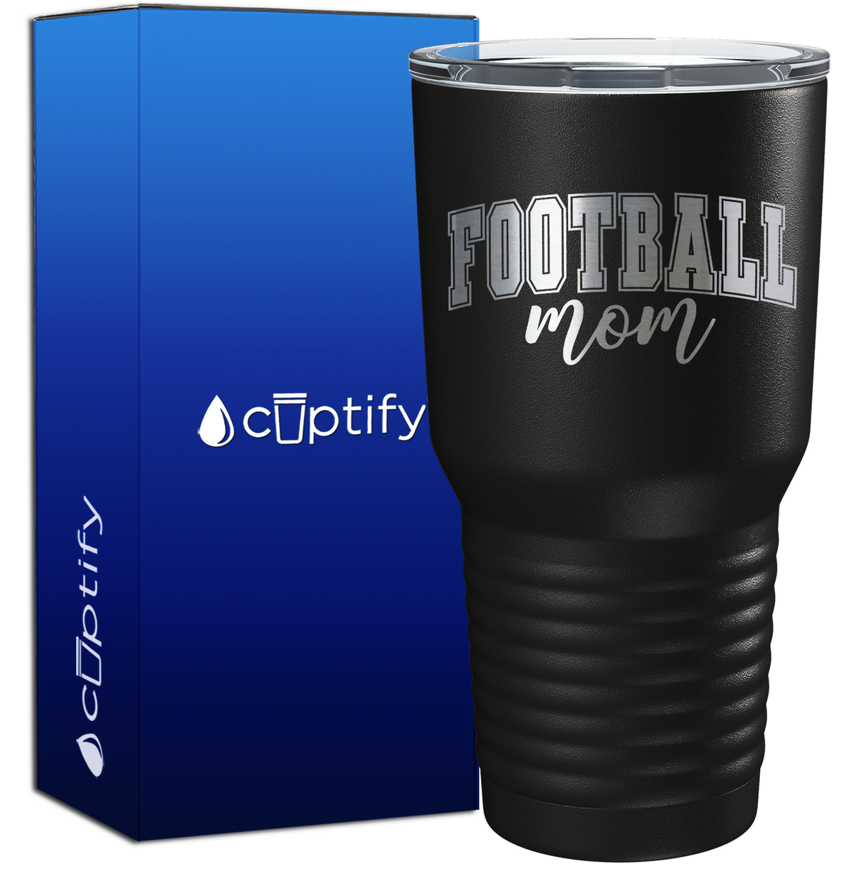 Football Mom Arched 30oz Football Tumbler