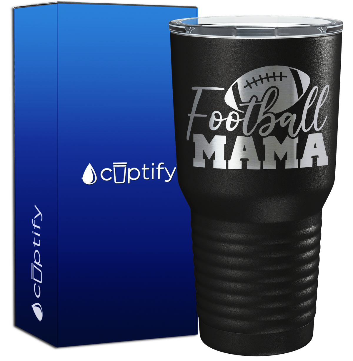 Football Mama with Football 30oz Football Tumbler