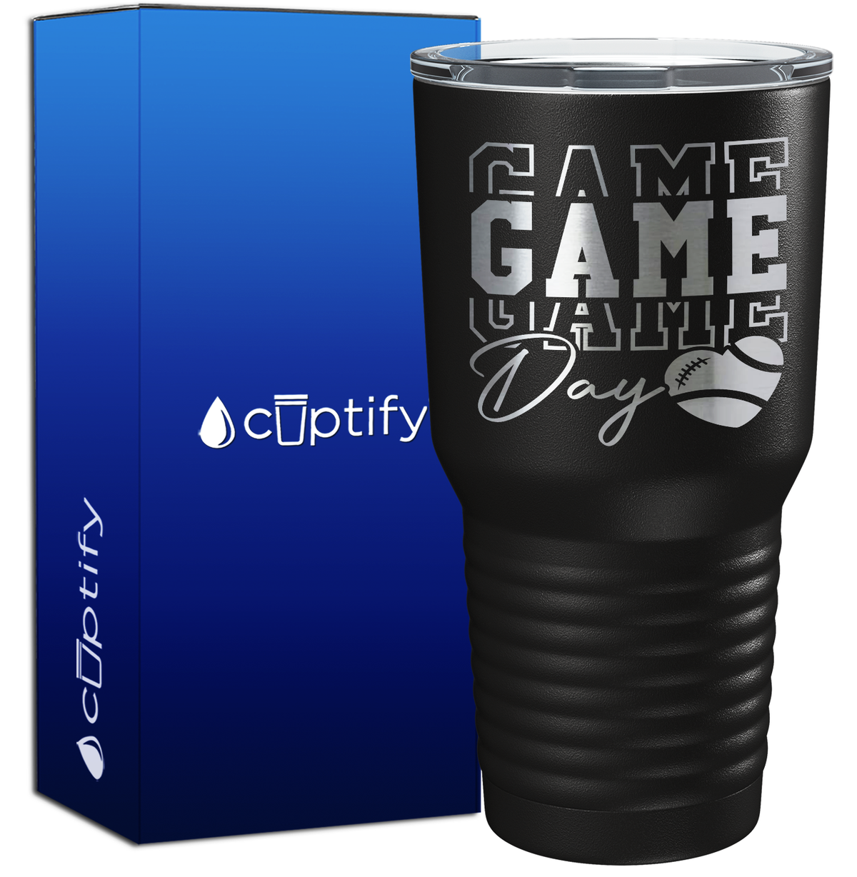 Game Game Game Day Football 30oz Football Tumbler