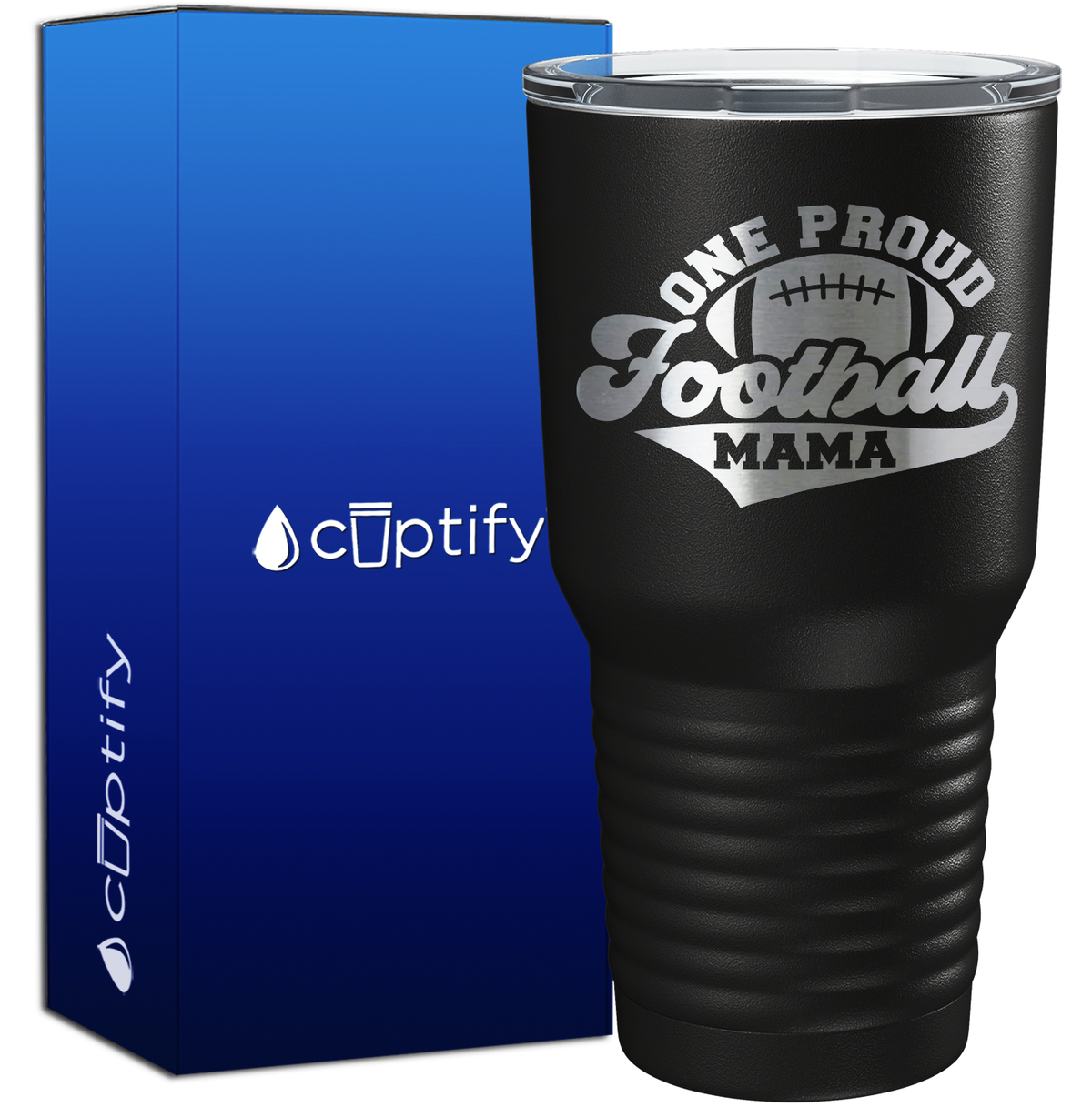 One Proud Football Mama 30oz Football Tumbler