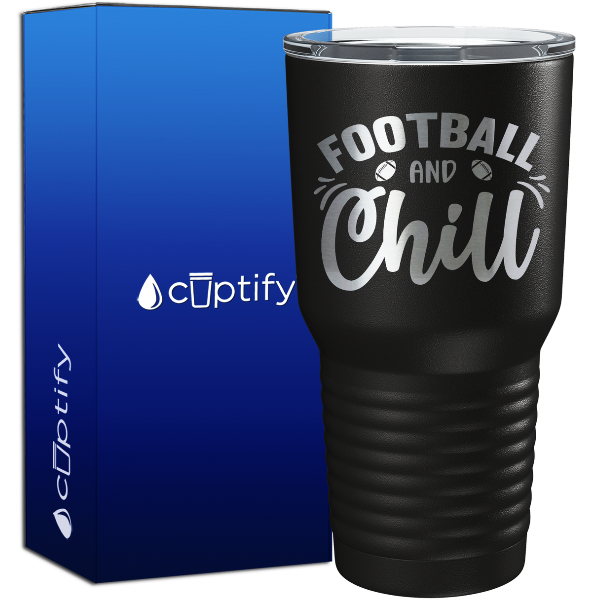 Football and Chill 30oz Football Tumbler