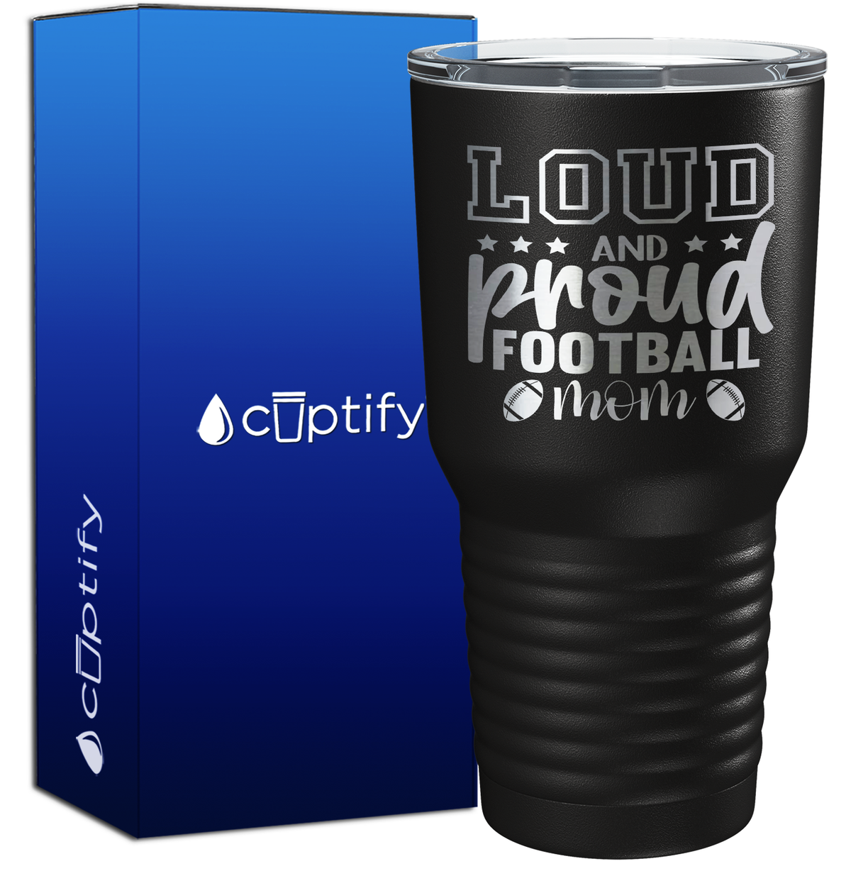 Loud and Proud Football Mom 30oz Football Tumbler