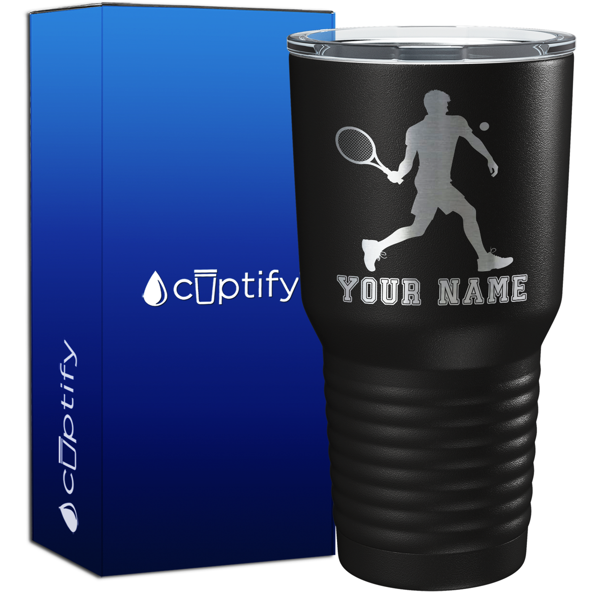 Personalized Tennis Player Silhouette 30oz Tennis Tumbler