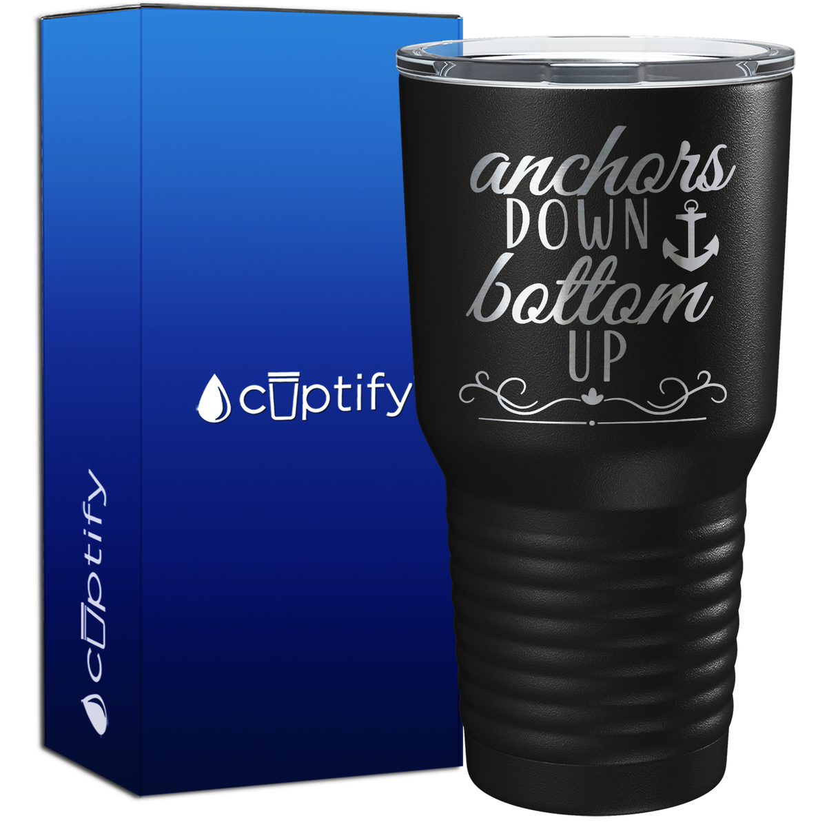 Anchors Down Bottoms Up 30oz Anchor Tumbler