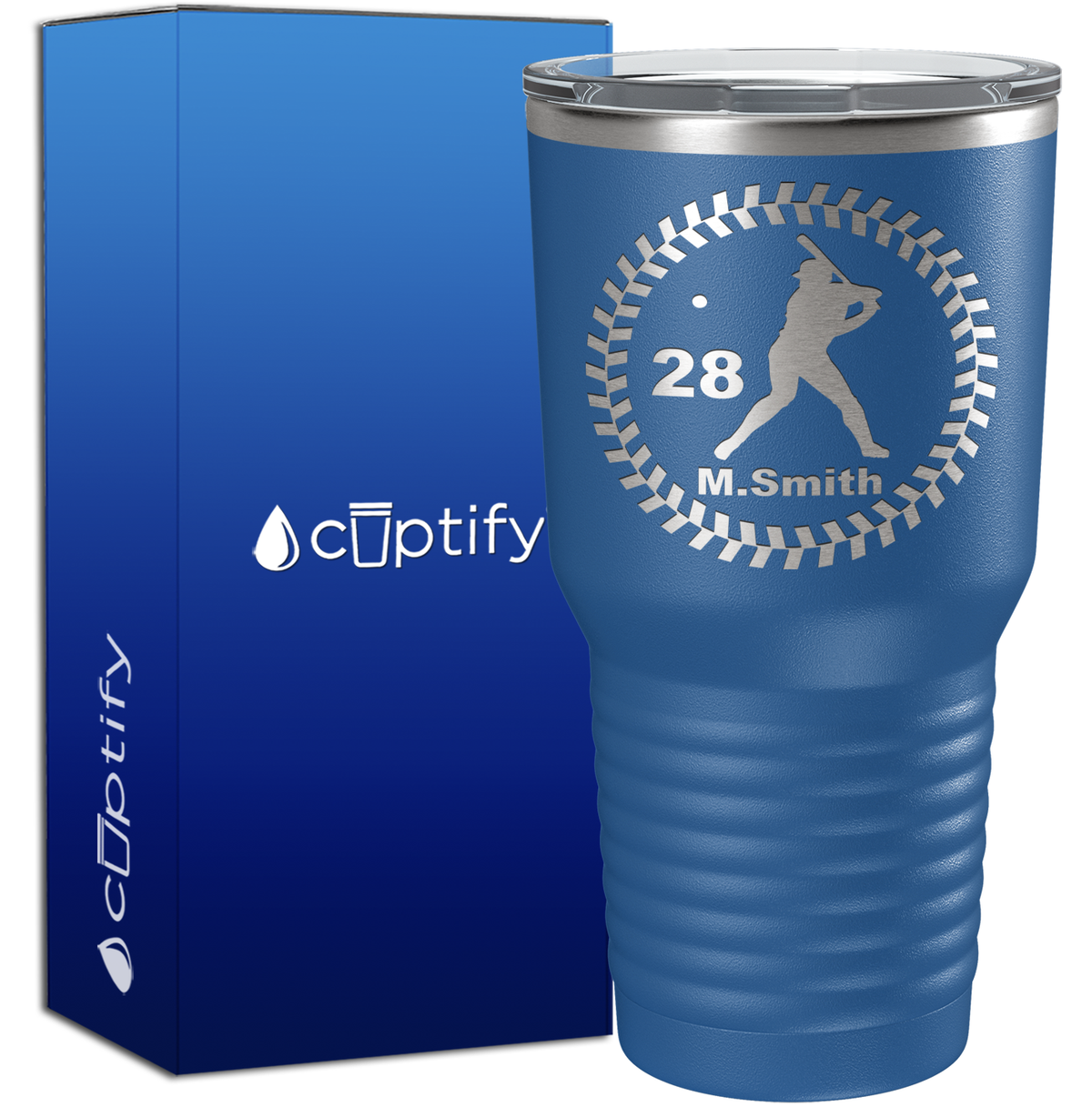 Personalized Baseball Player 30oz Baseball Tumbler