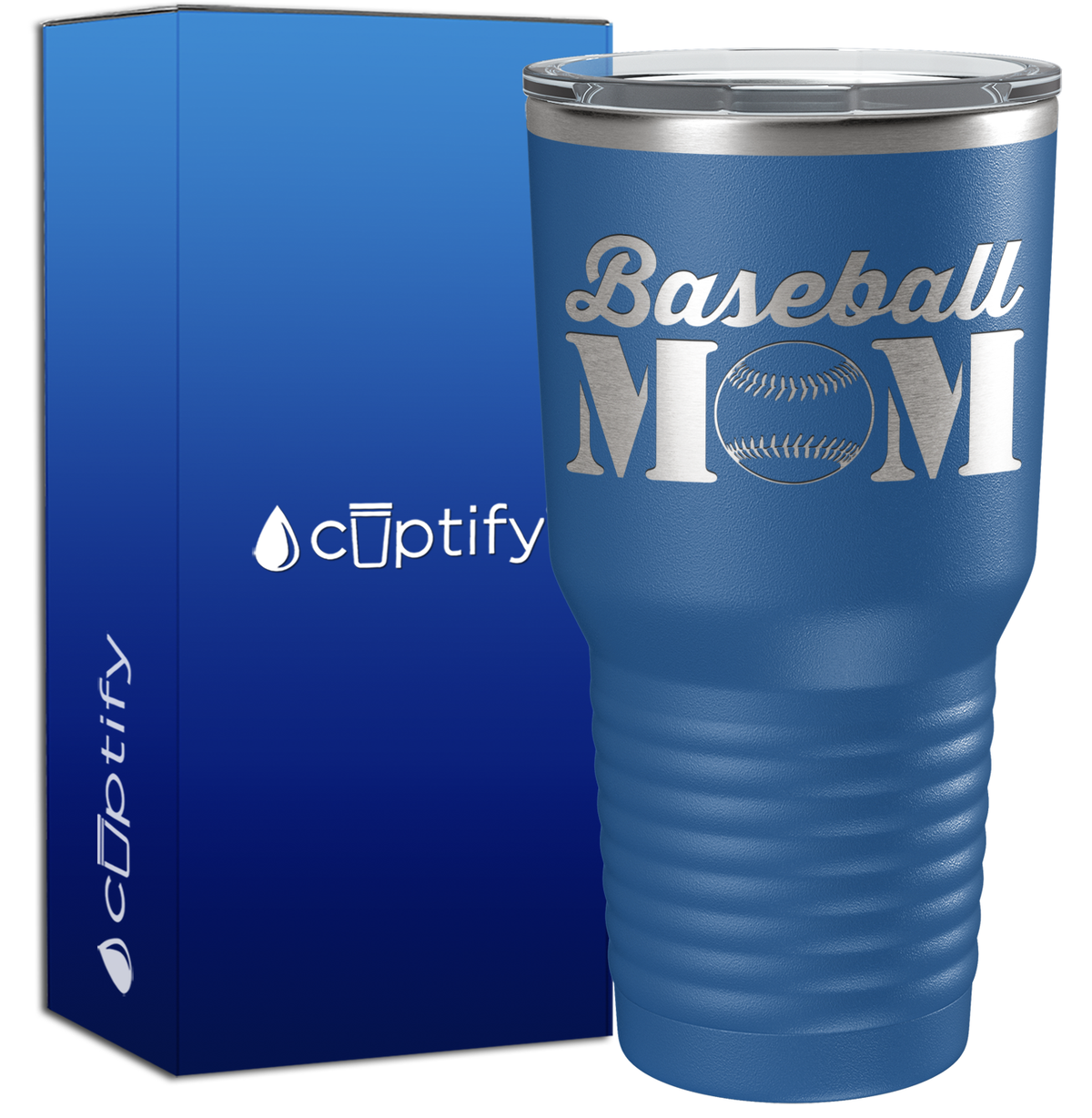 Baseball Mom with Ball 30oz Baseball Tumbler