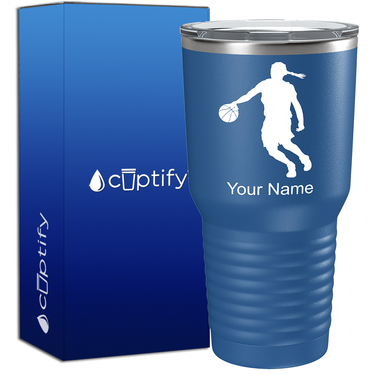 Personalized Basketball Girl Player Silhouette on 30oz Tumbler