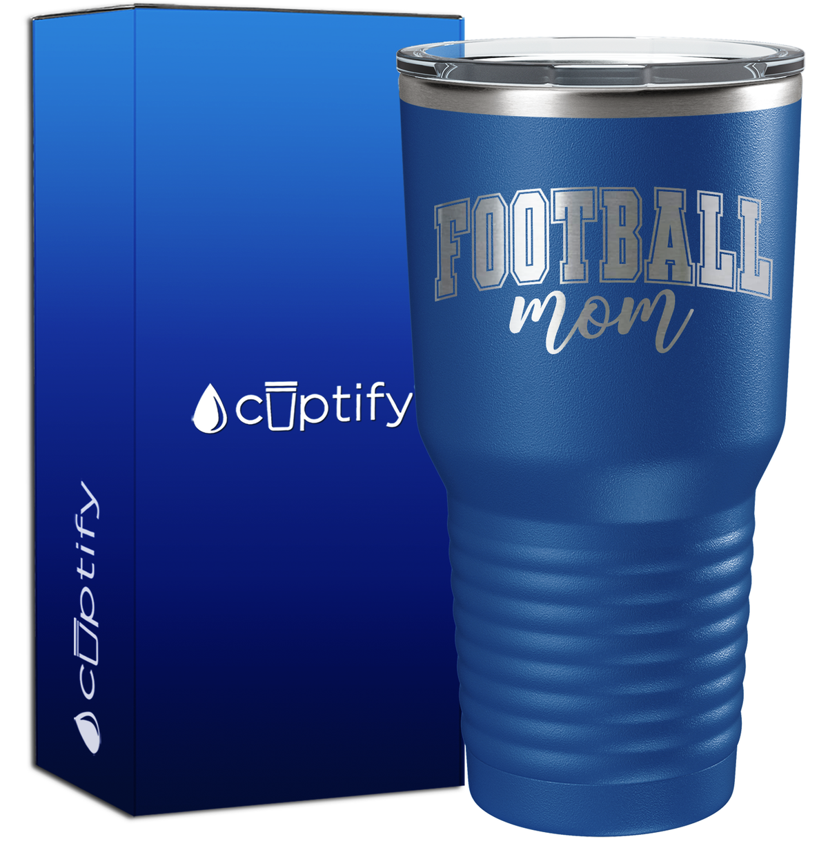 Football Mom Arched 30oz Football Tumbler