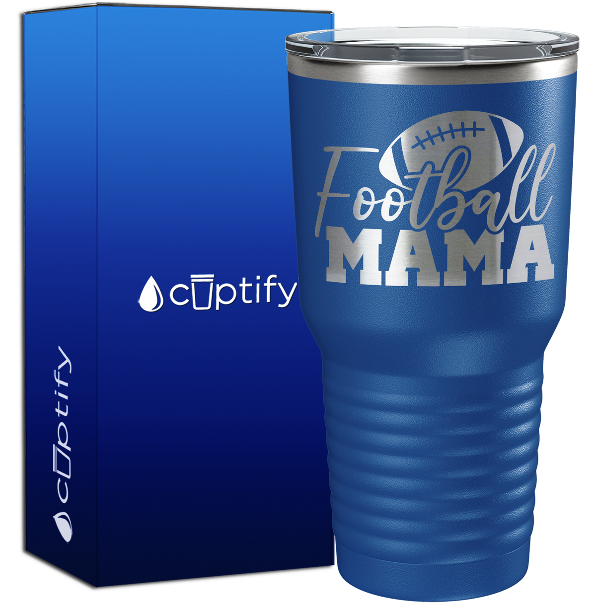 Football Mama with Football 30oz Football Tumbler